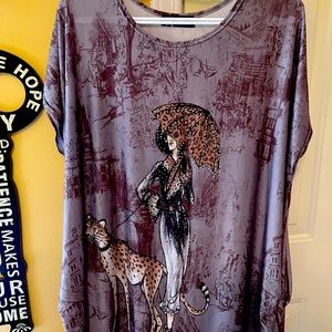 Beautiful Leopard and jewel Blingy dress Top